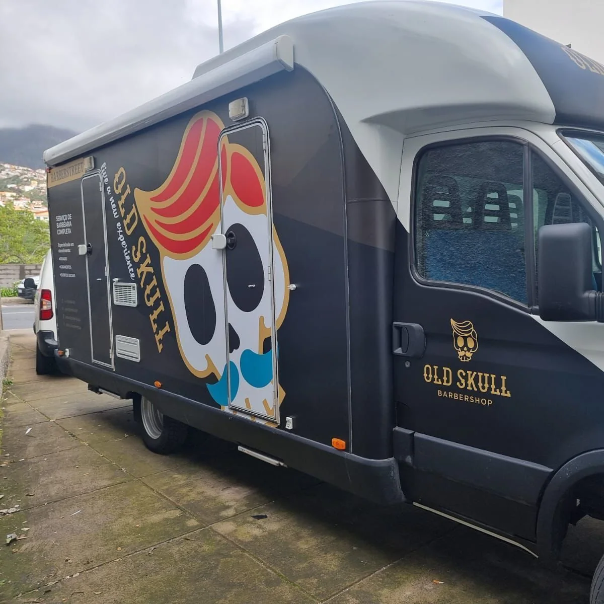 Old Skull Street Barbershop van in Porto Santo